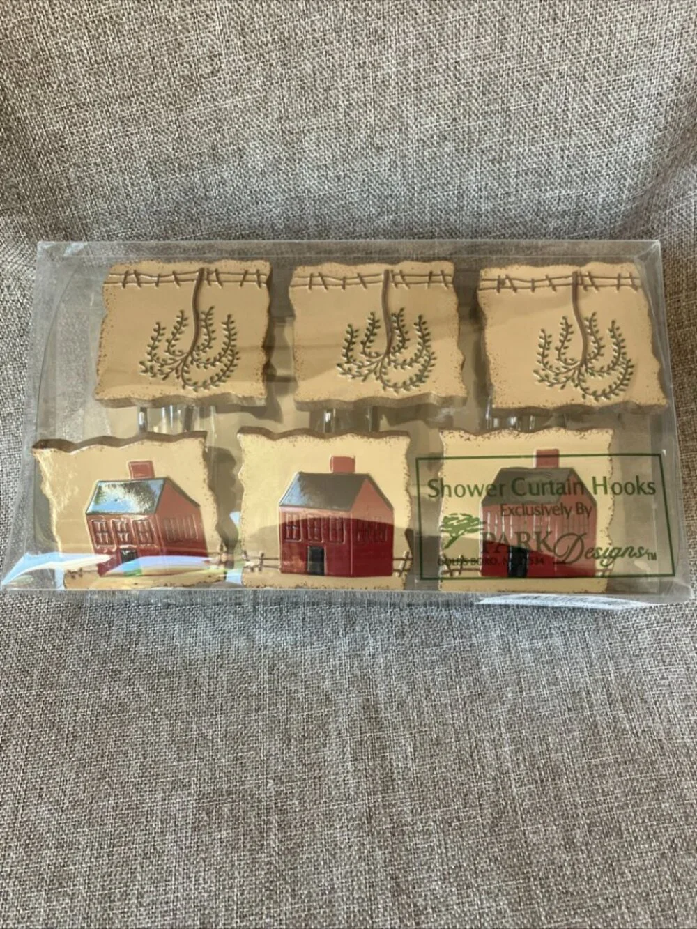 12PC Set Shower Curtain Hooks by Park Design, Homestead Shower Curtain Hooks NIB
